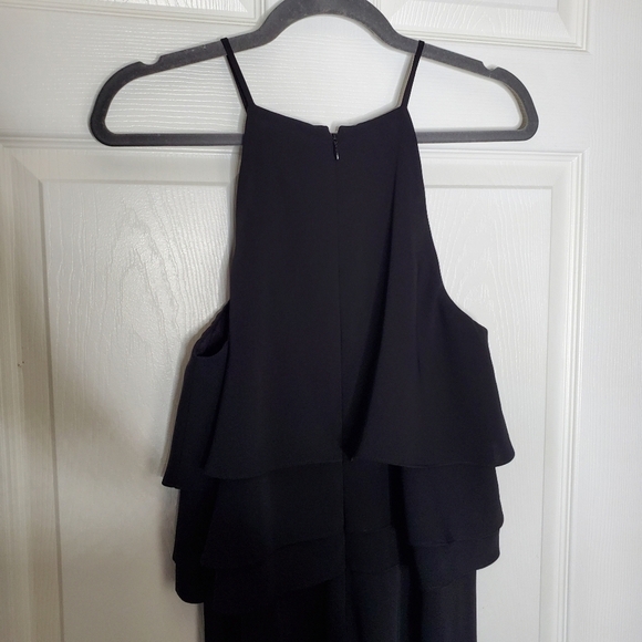 Gianni Bini Denise Black Halter Tiered Ruffled Popover Wide Leg Jumpsuit - Picture 6 of 9